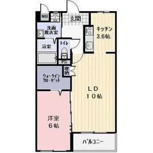 フラッツ幸B棟(1LDK/1階)の間取り写真