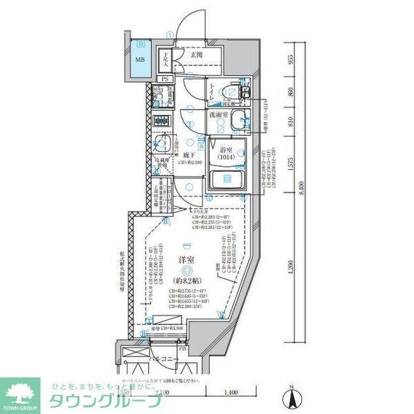 ディアレイシャス名古屋中村公園(1K/14階)の間取り写真