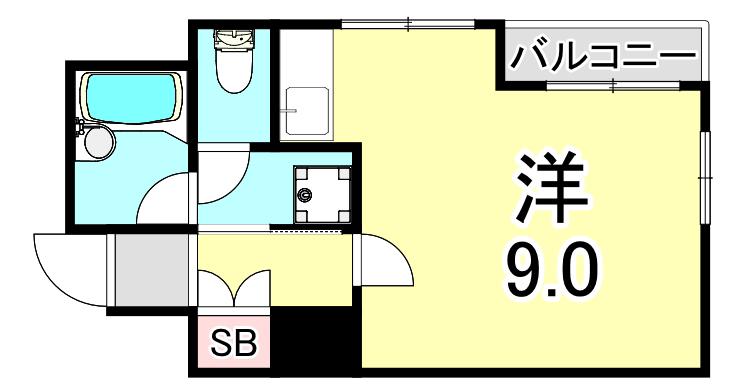 グローバル湊川ハイツ(ワンルーム/4階)の間取り写真