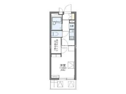 レオパレスウイング元城B(1K/2階)の間取り写真