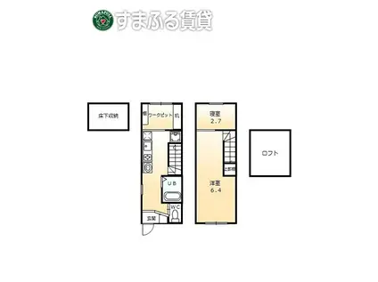 ネイ・ヴァンクール(1K/1階)の間取り写真