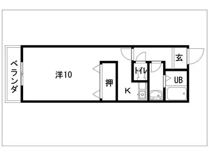 エスポワールM(1K/1階)の間取り写真