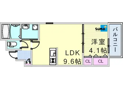ジーメゾン大久保アスピダ(1LDK/3階)の間取り写真
