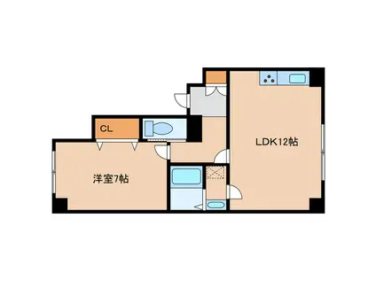 BETTER R 北斗(1LDK/2階)の間取り写真