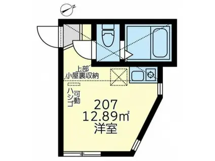 ユナイト八景トリパティーの杜(ワンルーム/2階)の間取り写真
