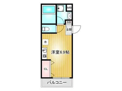 レジデンス悠海(ワンルーム/1階)の間取り写真