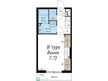 リブリ・MOMO(1K/1階)の間取り写真