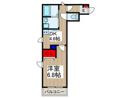 クアドリフォリオ所沢(1DK/2階)の間取り写真