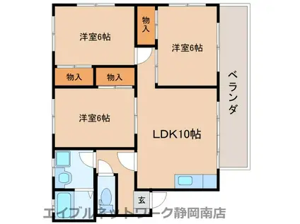 レジデンス カネト(3LDK/1階)の間取り写真