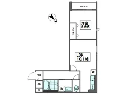 リヴァレント西巣鴨(1LDK/2階)の間取り写真