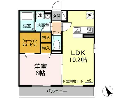 DANIEL(1LDK/1階)の間取り写真