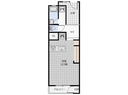 大谷マンション(ワンルーム/3階)の間取り写真