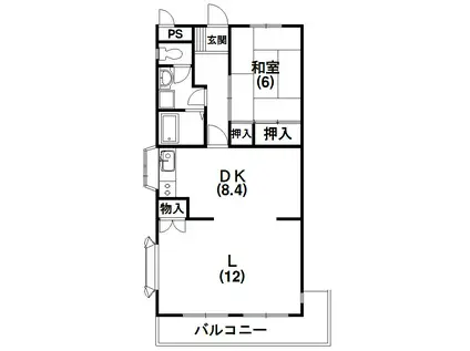 第2マーブルハイツ(1LDK/5階)の間取り写真