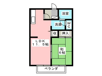 エトワール比奈(1LDK/2階)の間取り写真
