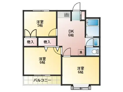 マウントビレッジV(3DK/2階)の間取り写真