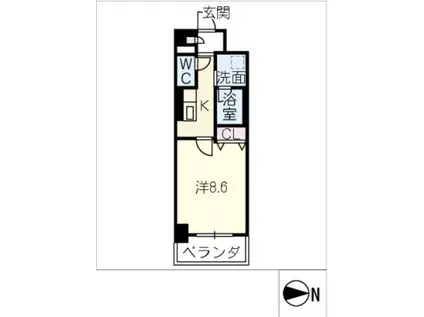セイワパレス吹上公園(1K/3階)の間取り写真