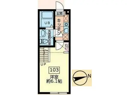 リーフィア(1K/1階)の間取り写真
