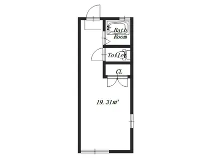 ファミール関(1K/2階)の間取り写真
