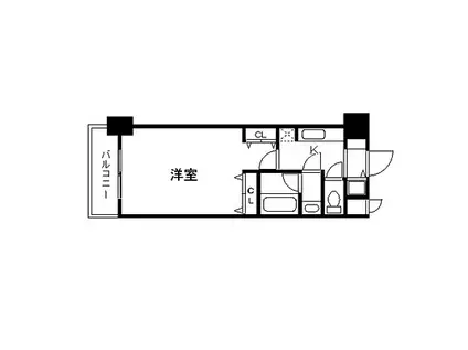 カスタリアタワー肥後橋(1K/21階)の間取り写真