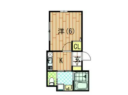 プランドール武蔵小杉(1K/1階)の間取り写真