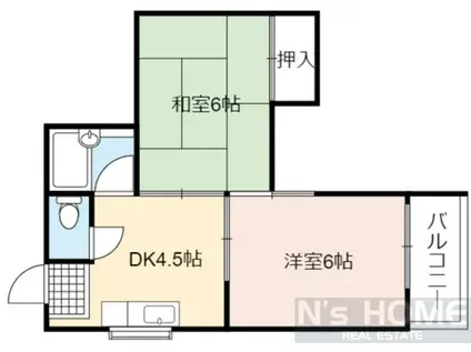ロイヤル神路II(2DK/2階)の間取り写真