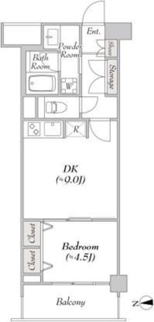 ミリアレジデンス大岡山(1LDK/2階)の間取り写真