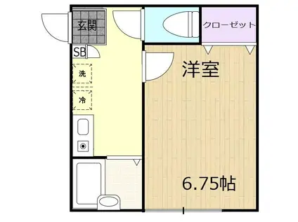 第15アベニュー(1K/1階)の間取り写真