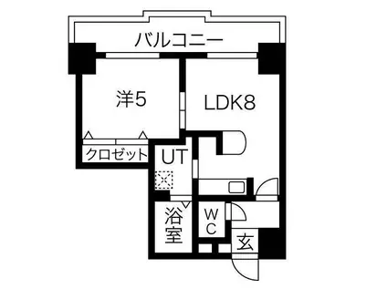 クラッセ近代美術館北(1LDK/6階)の間取り写真