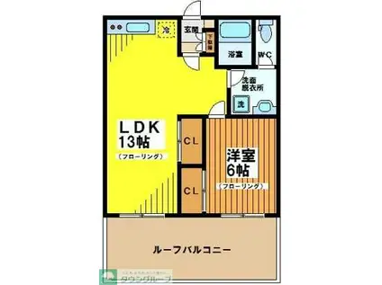 カステーロ フチ(1LDK/2階)の間取り写真