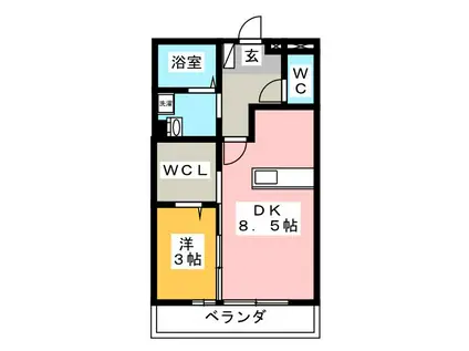 エターナルA(1LDK/2階)の間取り写真