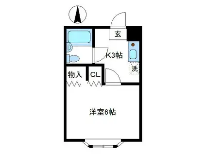 サンモロズミ(1K/1階)の間取り写真