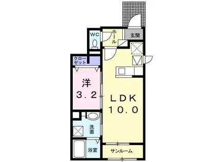 ニューセンチュリー20B(1LDK/1階)の間取り写真