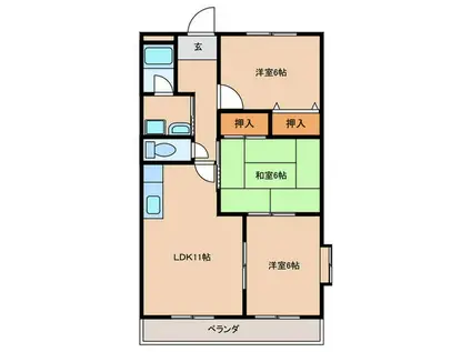 イーストロイヤル斉藤(3LDK/2階)の間取り写真