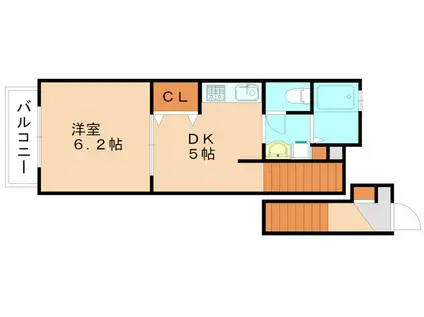 シャルマン土井(1K/2階)の間取り写真