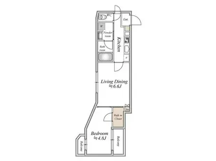 CLASSEUM飯田橋(1LDK/3階)の間取り写真