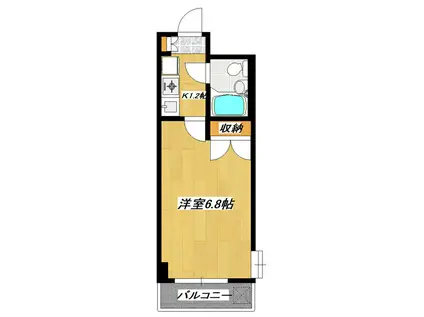 WING21A棟(1K/2階)の間取り写真