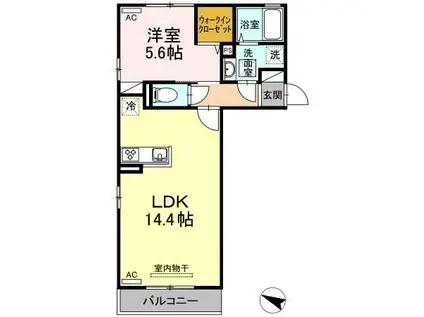 アソシエ宮前(1LDK/1階)の間取り写真