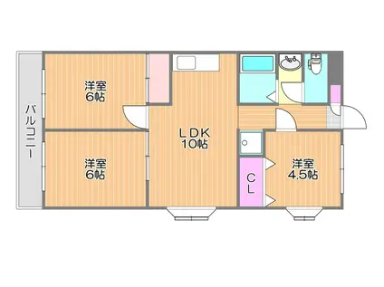 ジュエル大元(3LDK/2階)の間取り写真