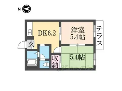 プレミール(2DK/1階)の間取り写真