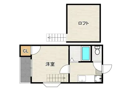 アクアフレスカ博多(1K/2階)の間取り写真