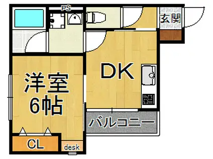 クラシス今津駅前(1DK/2階)の間取り写真