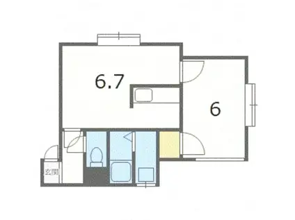 ラ・メゾン(1DK/3階)の間取り写真