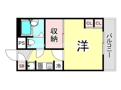 レオパレスCOTTI(1K/1階)の間取り写真