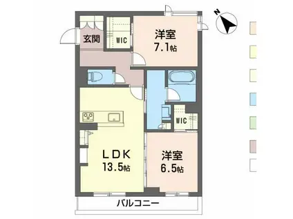 BEREO高森(2LDK/2階)の間取り写真