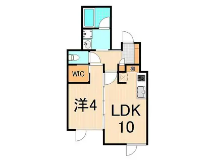 ARUITTE AOI(1LDK/1階)の間取り写真