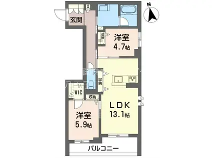 ノールフェリシモ(2LDK/4階)の間取り写真
