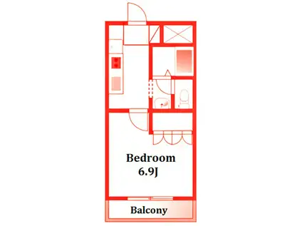 フルール・ド・スリジェ(1K/2階)の間取り写真