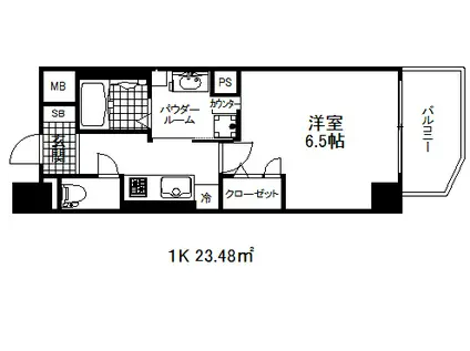 プレサンス三宮フラワーロード(1K/2階)の間取り写真