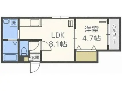 コンファーレ(1LDK/2階)の間取り写真