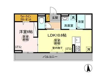アンジュ(1LDK/3階)の間取り写真